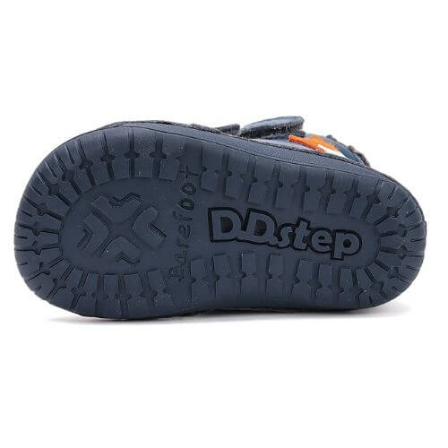 Ghete copii baieti Barefoot din piele imblanite DD Step, Albastru – W070-52301