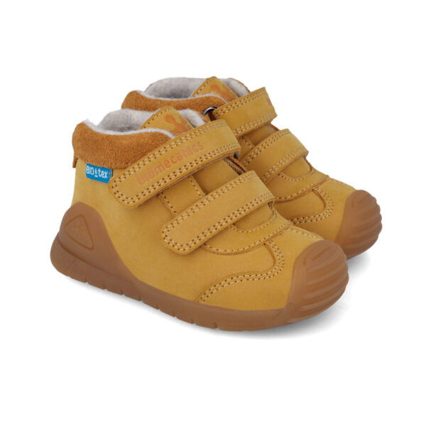 Ghete copii baieti din piele imblanite impermeabile, model inalt Biomecanics, Camel – 251134-C781FB