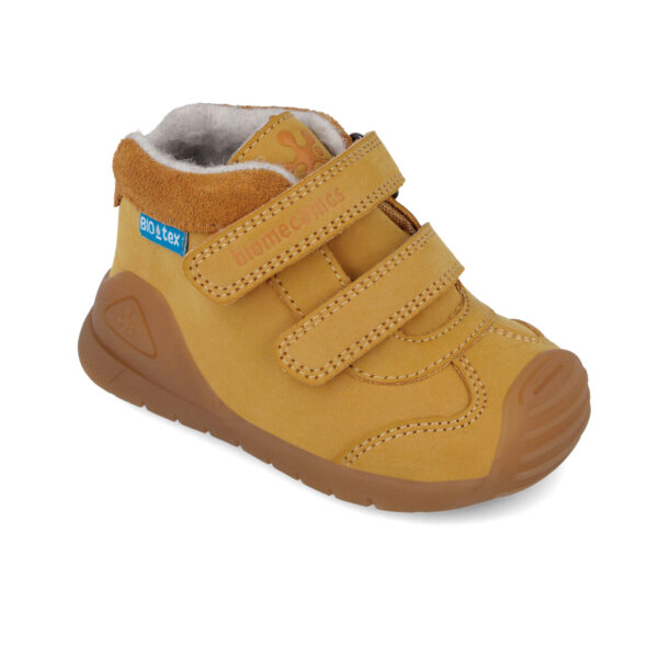 Ghete copii baieti din piele imblanite impermeabile, model inalt Biomecanics, Camel – 251134-C781FB