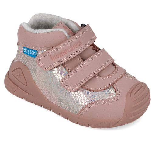 Ghete copii fete din piele imblanite si impermeabile, model inalt Biomecanics, Roz – 251134-D032FB