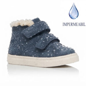 Ghete copii baieti din piele naturala, impermeabile Geox Nashik, Albastru Navy – B666HA_00022_C4002