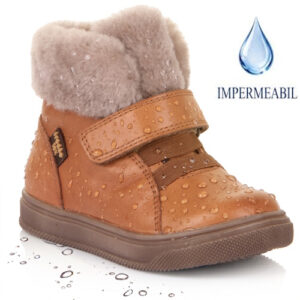 Ghete copii baieti impermeabile din piele si imblanite Froddo, Maro – G2110127-23