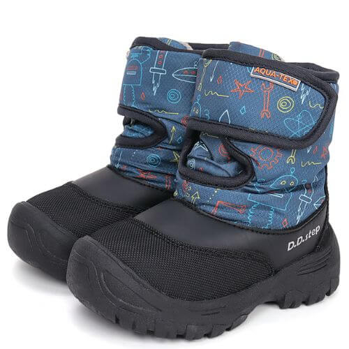 Ghete copii baieti impermeabile si imblanite DD Step, Albastru – P081-52502A