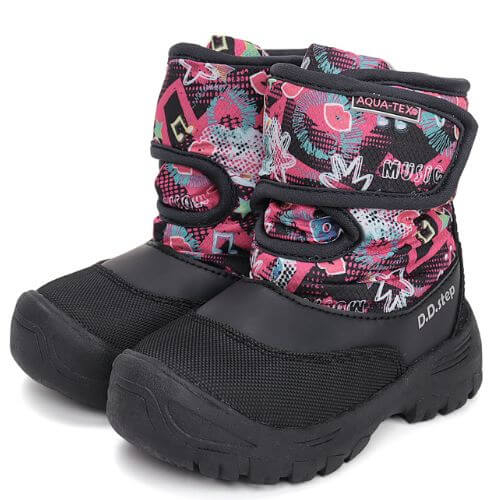 Ghete copii fete impermeabile si imblanite DD Step, Negru – P081-52502B