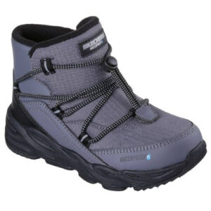 Ghete copii baieti Waterproof din material sintetic Skechers, Gri – 406385L_CCBK