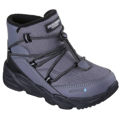 Ghete copii baieti Waterproof din material sintetic Skechers, Gri – 406385L_CCBK