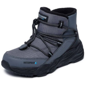 Ghete copii baieti Waterproof din material sintetic Skechers, Gri – 406385L_CCBK
