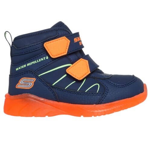 Ghete copii baieti Water Repellent cu LED din material sintetic Skechers, Albastru – 407613_NVOR