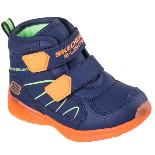 Ghete copii baieti Water Repellent cu LED din material sintetic Skechers, Albastru – 407613_NVOR Ghete copii baieti Water Repellent cu LED din material sintetic Skechers, Albastru – 407613_NVOR