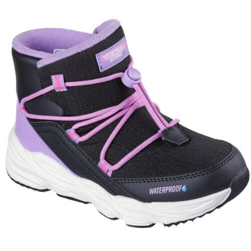 Ghete copii fete Waterproof din material sintetic Skechers, Negru – 303492_BKMT Ghete copii fete Waterproof din material sintetic Skechers, Negru – 303492_BKMT