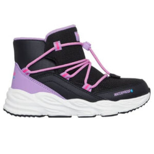 Ghete copii fete Waterproof din material sintetic Skechers, Negru – 303492_BKMT