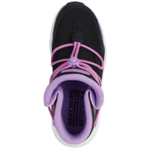 Ghete copii fete Waterproof din material sintetic Skechers, Negru – 303492_BKMT