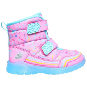 Ghete copii fete cu LED din material sintetic Skechers, Roz – 302653_PKMT