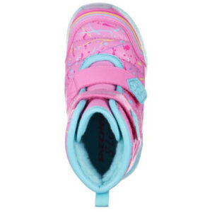Ghete copii fete cu LED din material sintetic Skechers, Roz – 302653_PKMT