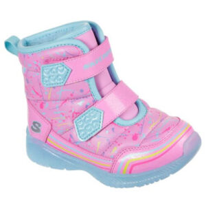Ghete copii fete cu LED din material sintetic Skechers, Roz – 302653_PKMT
