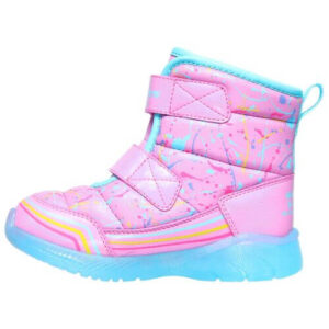 Ghete copii fete cu LED din material sintetic Skechers, Roz – 302653_PKMT