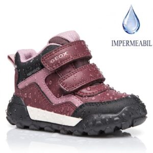 Ghete copii fete din material sintetic Impermeabile Geox, Visiniu – B566MB_0MEFU_C7329