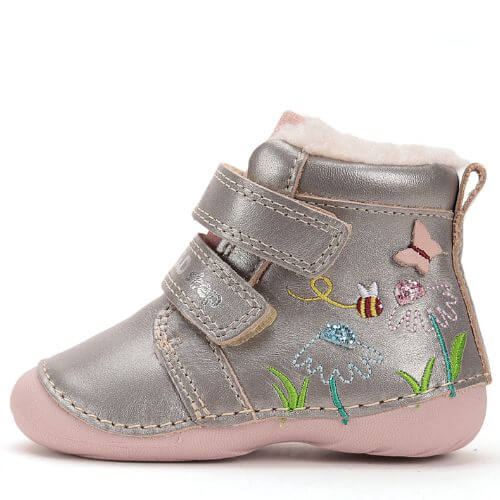 Ghete copii fete din piele imblanite DD Step, Bej – W015-52997 Ghete copii fete din piele imblanite DD Step, Bej – W015-52997
