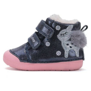 Ghete copii fete din piele imblanite DD Step, Albastru – W066-52733A