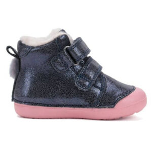 Ghete copii fete din piele imblanite DD Step, Albastru – W066-52733A