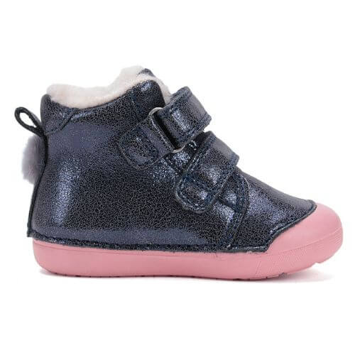 Ghete copii fete din piele imblanite DD Step, Albastru – W066-52733A