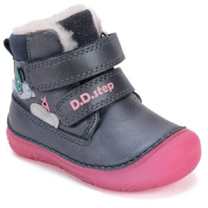 Ghete copii fete din piele imblanite DD Step, Albastru – W082-52314