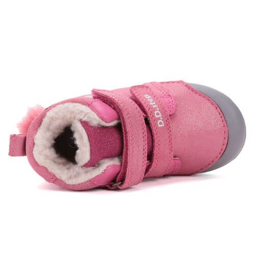 Ghete copii fete din piele imblanite DD Step, Roz – W066-52733B