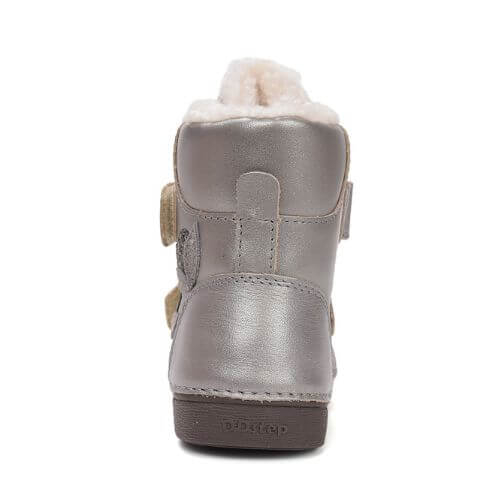 Ghete copii fete din piele imblanite DD Step, Argintiu W068-52320A