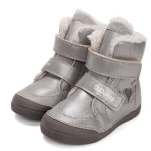 Ghete copii fete din piele imblanite DD Step, Argintiu W068-52320A