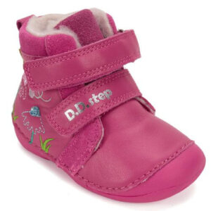 Ghete copii fete din piele imblanite DD Step, Roz – W015-52997A