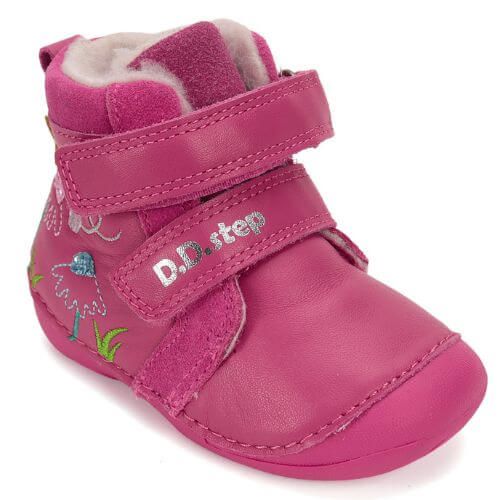 Ghete copii fete din piele imblanite DD Step, Roz – W015-52997A