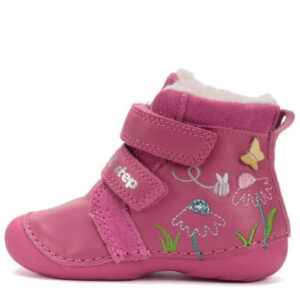 Ghete copii fete din piele imblanite DD Step, Roz – W015-52997A