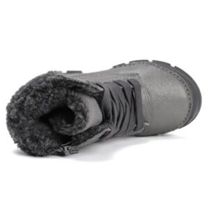 Ghete copii fete din piele imblanite DD Step, Gri – W056-52456C