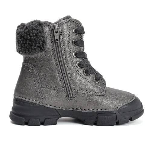 Ghete copii fete din piele imblanite DD Step, Gri – W056-52456C
