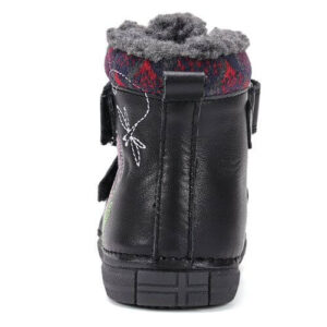 Ghete copii fete din piele imblanite DD Step, Negru – W049-52654A