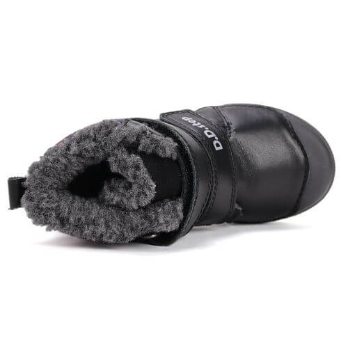 Ghete copii fete din piele imblanite DD Step, Negru – W049-52654A