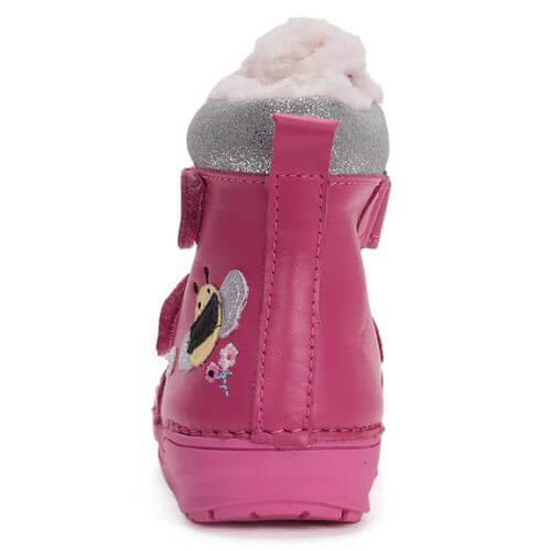 Ghete copii fete din piele imblanite DD Step, Roz – W071-42233B