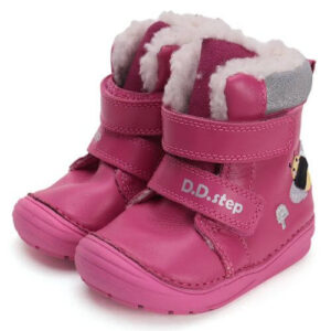 Ghete copii fete din piele imblanite DD Step, Roz – W071-42233B