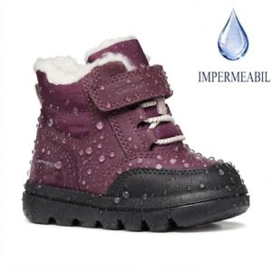 Ghete copii fete din piele naturala, impermeabile Geox Willaboom Abx, Mov – B665AB_0ME22_C7016