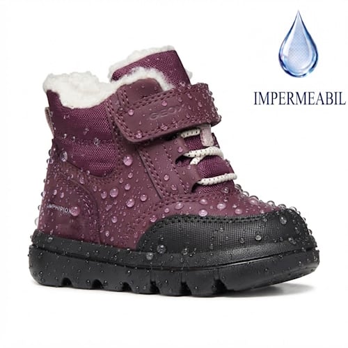 Ghete copii fete din piele naturala, impermeabile Geox Willaboom Abx, Mov – B665AB_0ME22_C7016