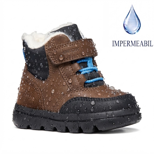 Ghete copii baieti din piele naturala, impermeabile Geox Willaboom, Maro -B365BK_0ME22_C6238