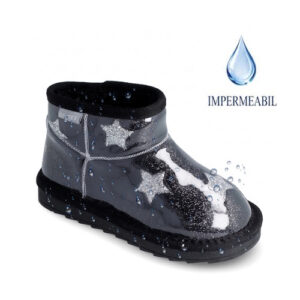 Ghete copii fete impermeabile imblanite Garvalin, Negru – 251558-A054