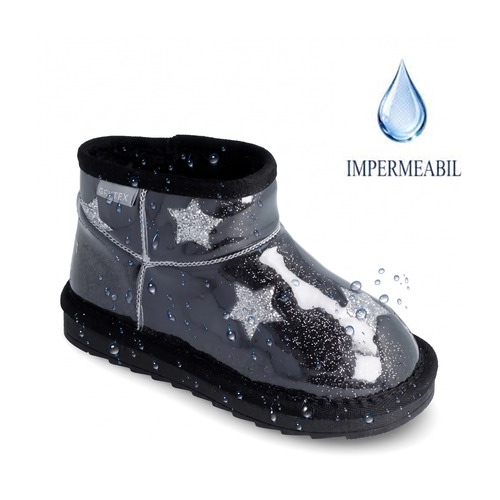 Ghete copii fete impermeabile imblanite Garvalin, Negru – 251558-A054