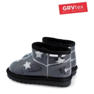 Ghete copii fete impermeabile imblanite Garvalin, Negru – 251558-A054