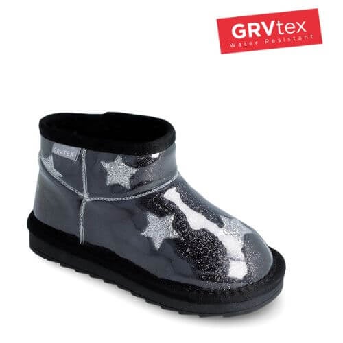 Ghete copii fete impermeabile imblanite Garvalin, Negru – 251558-A054