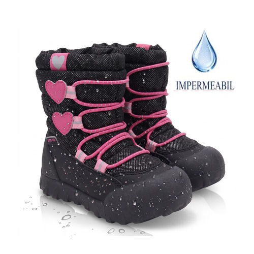 Ghete copii fete impermeabile si imblanite DD Step, Negru – P079-42468C