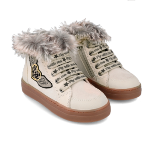 Ghete copii fete imblanite Garvalin, Crem – 231540-B-FB