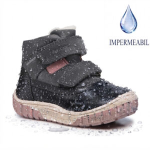 Ghete fete din piele naturala, impermeabile Geox Omar, Negru – B462LC_04322_C0005