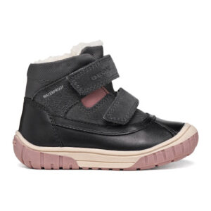 Ghete fete din piele naturala, impermeabile Geox Omar, Negru – B462LC_04322_C0005