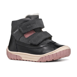 Ghete fete din piele naturala, impermeabile Geox Omar, Negru – B462LC_04322_C0005